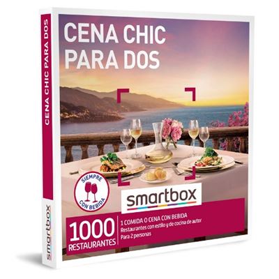 Smartbox Caja Regalo hombre mujer pareja idea de cena chic para dos 1000 restaurantes con estilo