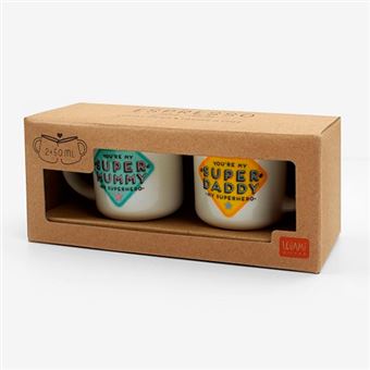 Legami Super Mummy & Super Daddy Bone China Espresso Mugs – Microwave & Dishwasher Safe Set - View #10