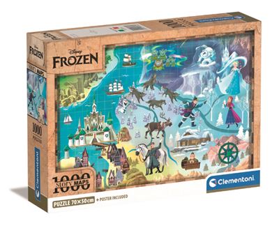 Clementoni puzzle 1000 piezas disney maps frozen