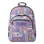 Mochila Escolar Totto Crayoles Ciber Morado