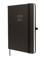 Agenda 18 Meses Finocam Minimal Jul 2026 Dic 2027 M5 140x190 Mm Semana Vista Horizontal Negro Internacional