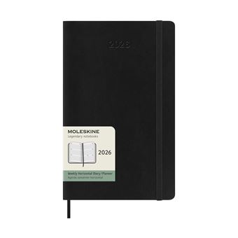 Agenda Moleskine 2026 Semanal Horizontal Large Negra Tapa Blanda - 1