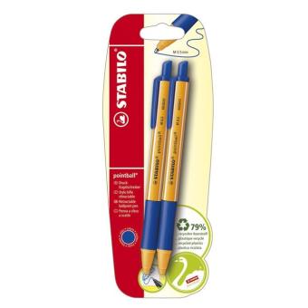 Pack 2 bolígrafos Stabilo Pointball Tinta azul
