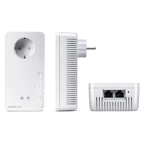 Adaptador Wifi Devolo magic 2 powerline 2400 mbps conexiones lan gigabit g.hn blanco – ac next single adapter amplificación mejor malla adecuado para streaming mbits x gb steering individual plc 8610