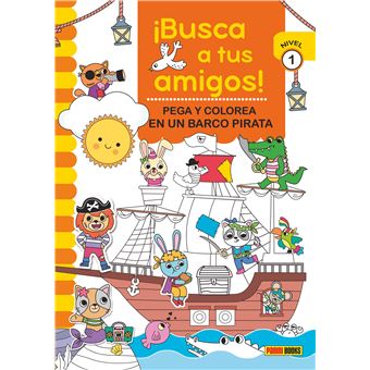 Busca A Tus Amigos En Un Barco Pirata Pega Y Colorea