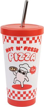 Vaso De Acero Erik Con Pajita Hot N' Fresh Pizza Ketnipz 550ml