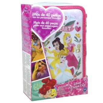 Princesas Disney - Estuche Triple con kit completo de papelería