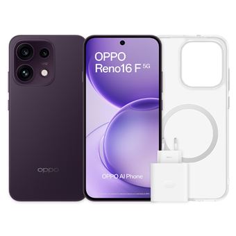 Bundle OPPO Reno 16 F 5G 6,57" 256GB Negro + Funda + Cargador Supervooc 45W