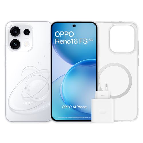 Bundle Oppo Reno 16 Fs 5g 6,57" 512gb Blanco + Funda + Cargador Supervooc 45w