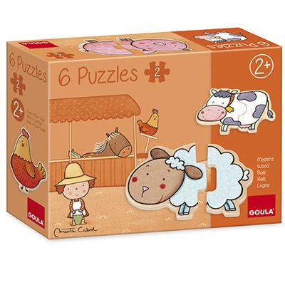Goula 6 Puzzles de maderas infantiles la graja colormodelo surtido granja carla jumbo farm 2