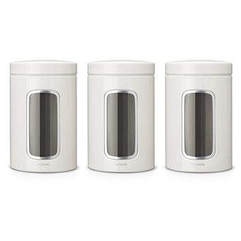 Tarros con ventana Brabantia 1,4 L Blanco Kit