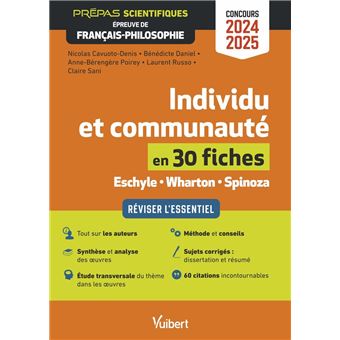 Individu et communauté en 30 fiches - Épreuve de français-philosophie - Prépas scientifiques - Concours 2024-2025 - 1