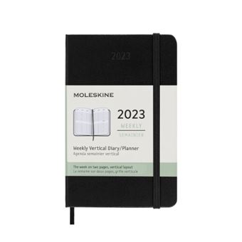 Agenda 2023 Moleskine Pocket semana vista vertical tapa dura negro