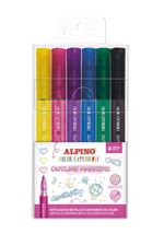6 Outline Markers Alpino Color Experience