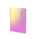 Cuaderno Milan A4 Con Espiral Y Tapa Dura Papel Cuadriculado 90 Hojas De 95gr/m² Colección Sunset Rosa