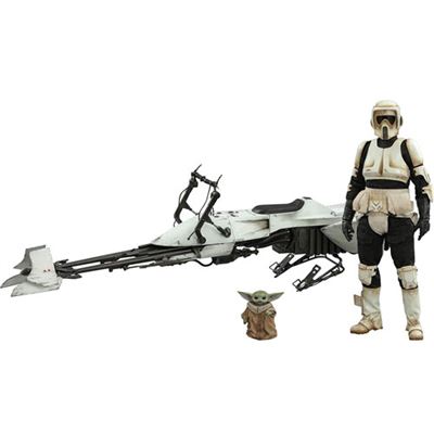 Default Constructor Figura Hot Toys Star Wars Scout Trooper Con Speeder Y Baby Yoda