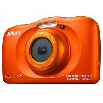 Cámara compacta Nikon Coolpix W150 Naranja + Mochila Blanco Kit
