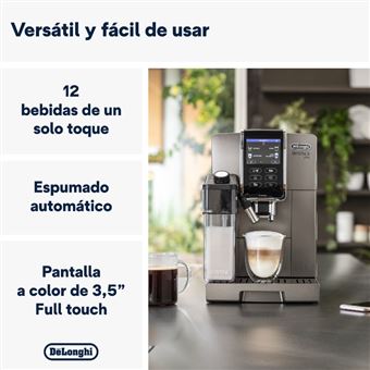 Cafetera Superautomática De'Longhi Dinamica Plus ECAM 370.95.T, Molinillo  integrado, 12 recetas, 1450W, 19 bar, Titanio - Comprar en Fnac