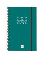 Agenda Finocam Espiral Basics Opaque Ene-dic 2026 E5 - 117x181 Mm Semana Vista Horizontal Verde Español