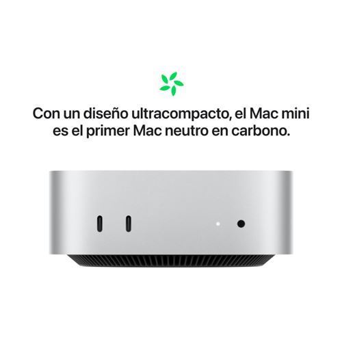Apple Mac Mini M4 CPU 10, GPU 10, 32GB RAM, 256GB SSD, Plata - Mac