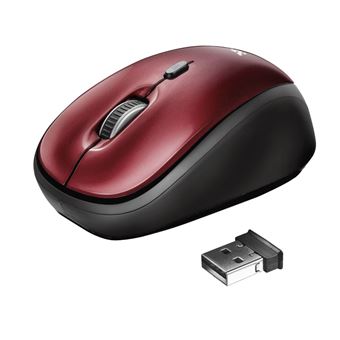 Ratón óptico inalámbrico Trust Yvi Rojo