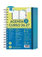 Agenda Curso Finocam Magistral Personalizable Sep 2026 - Ago 2027 4º - 155x212 Mm Semana Vista Horizontal Azul Español