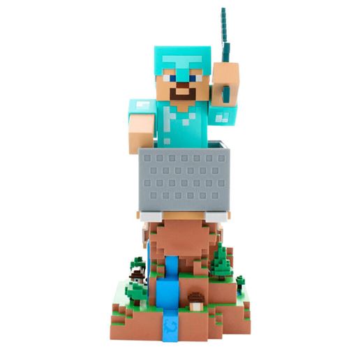 Soporte Para Mando Cable Guys Minecraft Steve Armadura 20cm