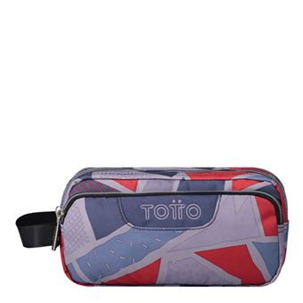 Estuche escolar triple Totto Agapec gris/rojo - 1