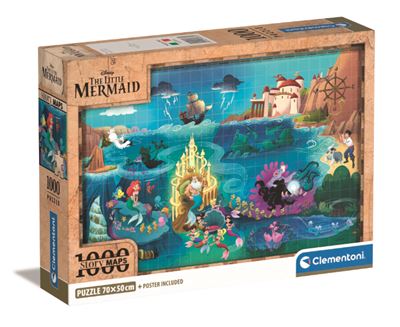 Clementoni puzzle 1000 piezas disney maps the little mermaid