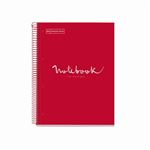 Cuaderno A5 Miquelrius Emotions Cuadrícula 5mm Rojo