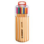 Estuche Zebrui 20 Rotuladores Punta Fina Stabilo Point 88