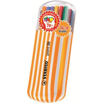 Estuche 20 rotuladores Stabilo Zebrui Point 88