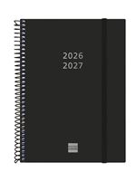 Agenda 18 Meses Finocam Espiral Jul 2026 Dic 2027 E10 155x212 Mm Semana Vista Horizontal Negro Internacional