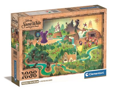 Clementoni puzzle 1000 piezas disney maps snow white