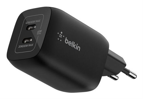 Cargador Belkin Doble Usb-c 65w Para Nintendo Switch 2