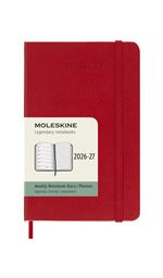 Agenda Moleskine 2026-2027 18 Meses Semanal Pocket Rojo Escarlata Tapa Dura