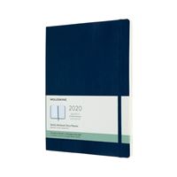 Agenda-cuaderno Moleskine semanal de 12 meses XL tapa blanda azul zafiro