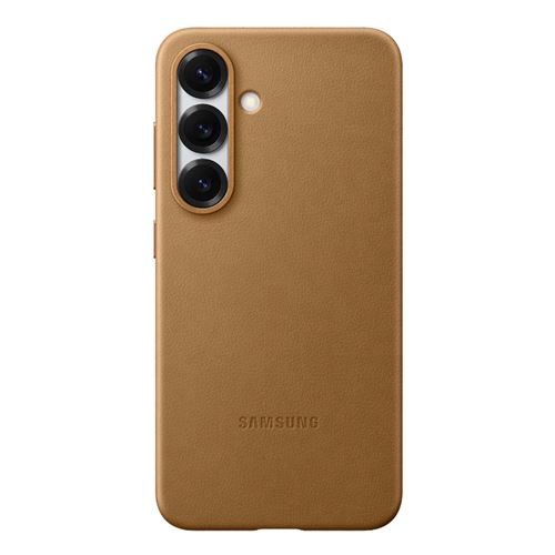Funda Samsung De Cuero Vegano Camel Dorado Para Samsung Galaxy S25