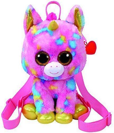 Mochila Ty Fantasia azul peluche unicornio 32