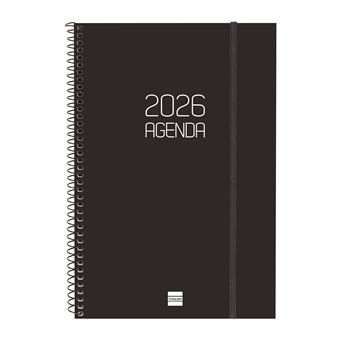 Agenda Finocam Espiral Basics Opaque Ene-Dic 2026 E11 - 165x242 mm Semana Vista Vertical Negro Español - 1