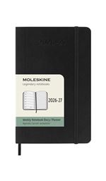 Agenda Moleskine 2026-2027 18 Meses Semanal Pocket Negra Tapa Blanda