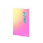 Libreta Milan A4 Encolada Papel Cuadriculado 48 Hojas De 95 Gr/m² Colección Sunset Rosa