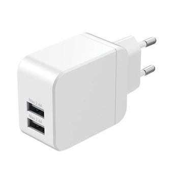 Cargador de pared dual WeFix 2xUSB-A 24W 2.4A Blanco - 1