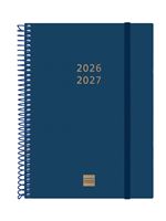 Agenda 18 Meses Finocam Espiral Jul 2026 Dic 2027 E10 155x212 Mm Semana Vista Horizontal Azul Internacional