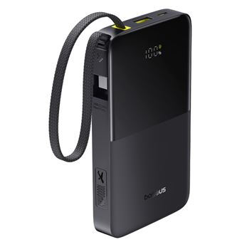 Powerbank Baseus EnerFill Bipow 2 Pro 10000mAh USB-C Power Delivery 22,5W con cable integrado Negro