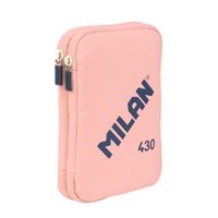 Estuche Portatodo MILAN 3 Cremalleras - Edición Net&Lit Rosa Coral, 22 Cm