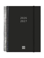 Agenda 18 Meses Finocam Espiral Jul 2026 Dic 2027 E10 155x212 Mm 2 Días Página Negro Internacional