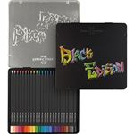 Caja de metal 24 lapiceros mina super suave colores brillante Black Edition Faber-Castell multicolor