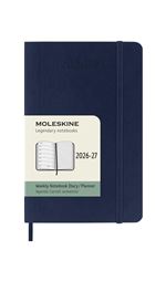 Agenda Moleskine 2026-2027 18 Meses Semanal Pocket Azul Zafiro Tapa Blanda