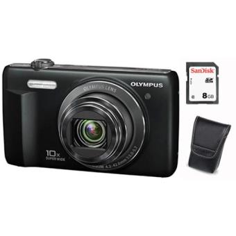 Olympus D750 Kit (Tarjeta SD 8GB + Funda) Negro Cámara Compacta Digital - 1